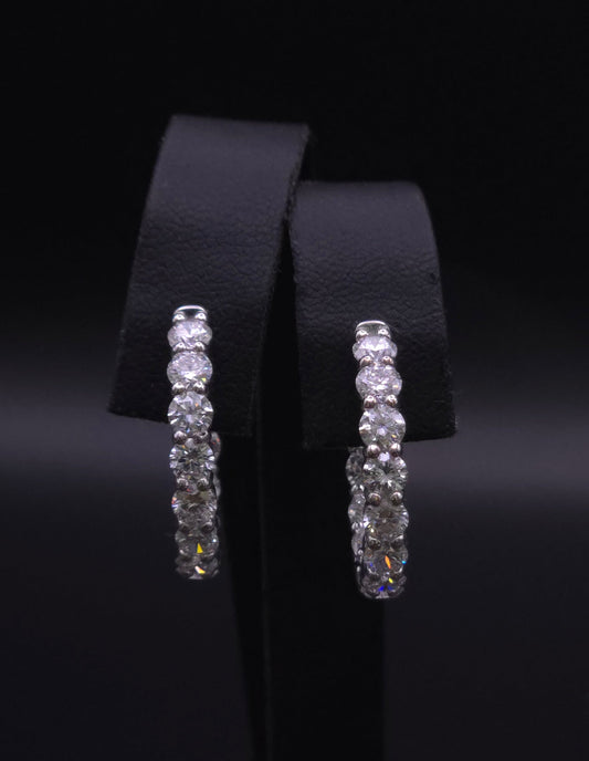 4 ct tw Inside Out Hoop Earrings - 24 Lab Grown E VS1 Diamonds