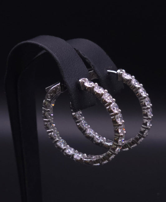 6 ct tw Inside Out Hoop Earrings - 36 Lab Grown E VS1 Diamonds