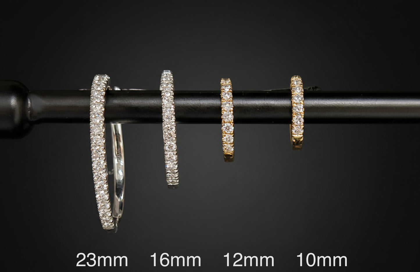 Lab Grown Diamond Huggie Hoop Earrings - White or Yellow Gold