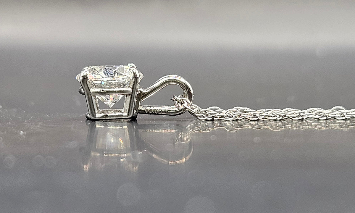 1 ct Lab-Grown Double Bail Pendant Necklace