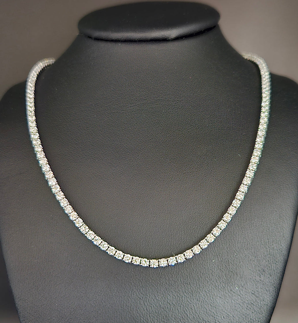 17" 6.5 ct tw lab-grown diamond infinity tennis necklace in white gold