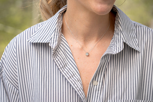 modeled - 1 carat bezel-set necklace