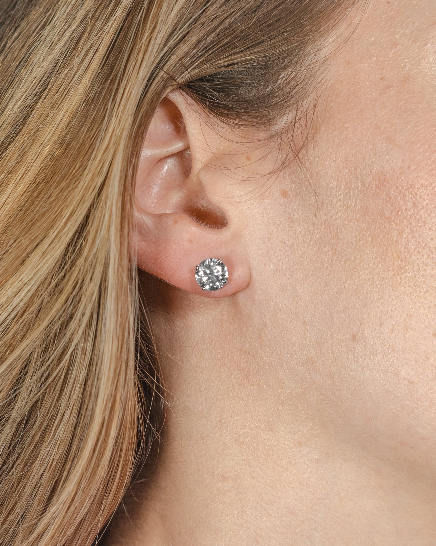 4 ct tw Lab Grown Diamond Basket Stud Earrings