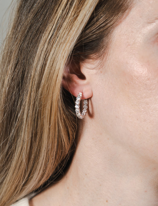 4 ct tw Inside Out Hoop Earrings - 24 Lab Grown E VS1 Diamonds