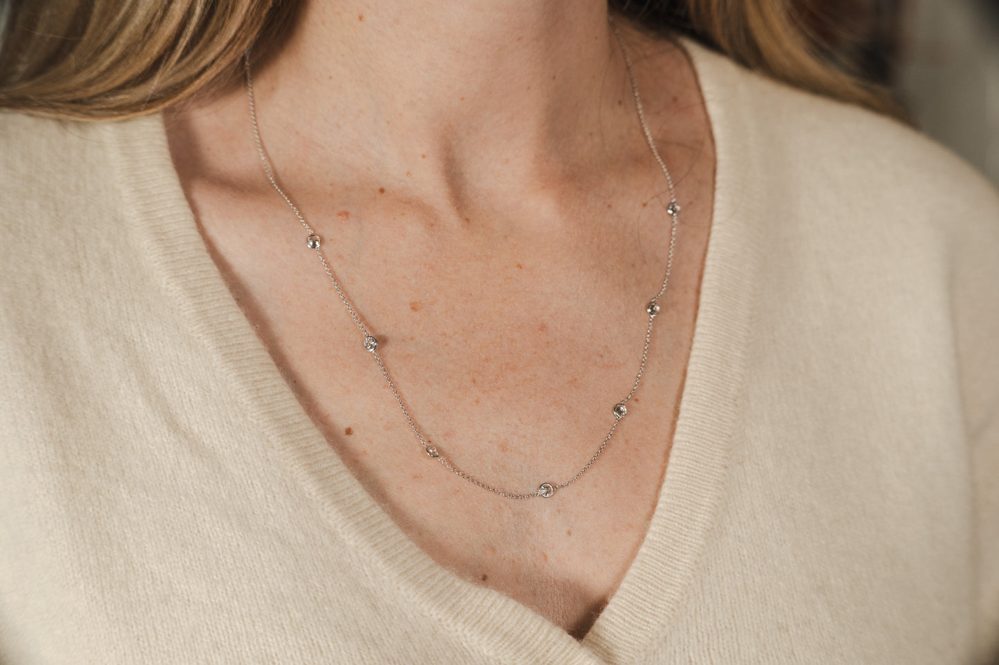 1.85 ct tw Diamonds by the Yard Necklace - White or Yellow Gold