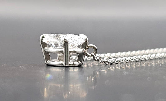 1.1 ct Oval Lab-Grown Diamond Pendant Necklace