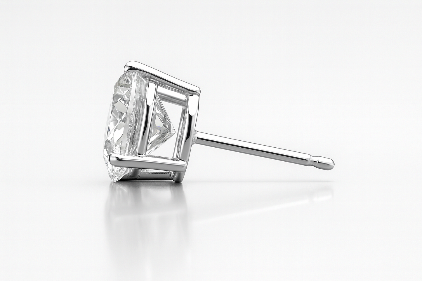 4 ct tw Lab Grown Diamond Basket Stud Earrings