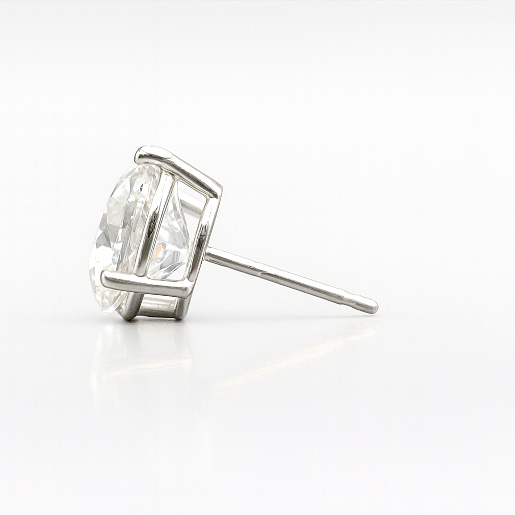 6 ct tw Lab Grown Diamond Basket Stud Earrings