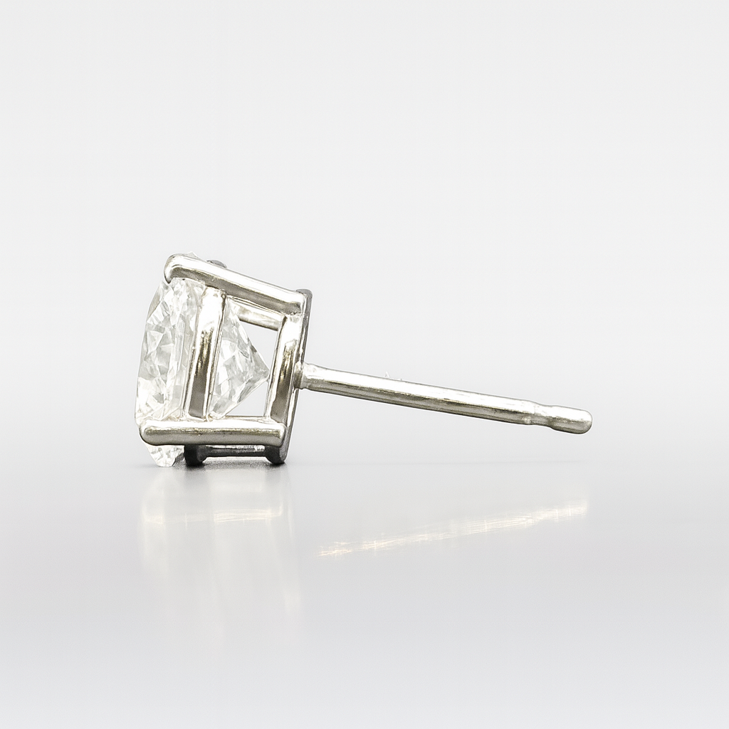 3-3.25 ct tw Lab Grown Diamond Basket Stud Earrings