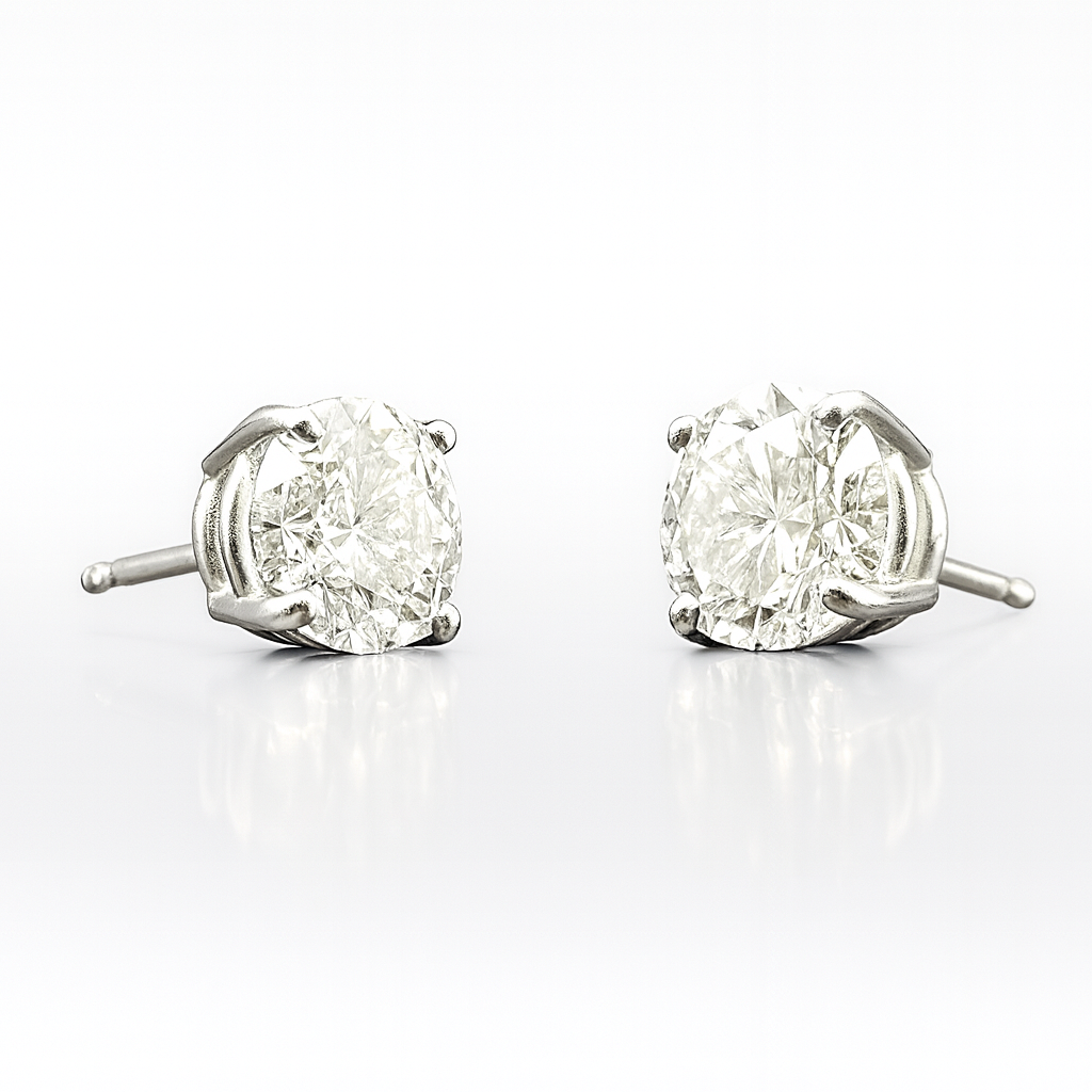 2 ct tw Lab Grown Diamond Basket Stud Earrings