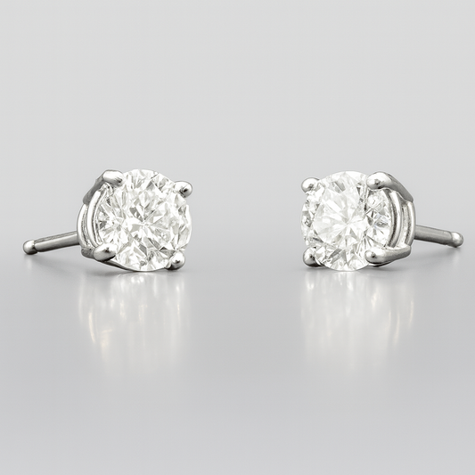 1 ct tw Lab Grown Diamond Basket Stud Earrings