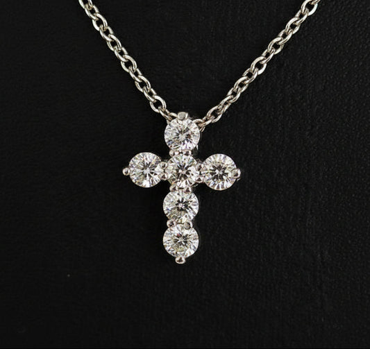 1/4 ct tw cross necklace